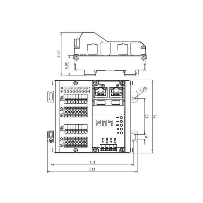 Profinet协议、IP20、16DI/DO 自适应配置、NPN、端子式、RJ45网口、远程模块、009A12